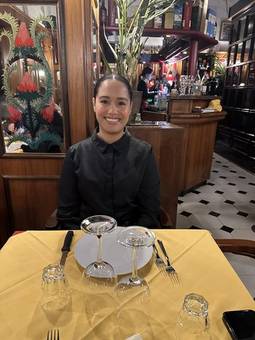 Jessenia at dinner in Florence